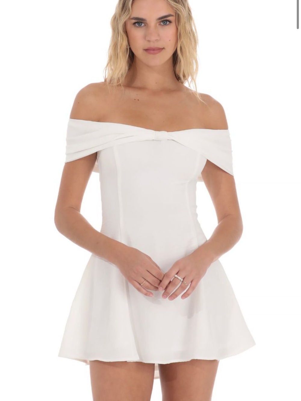 Lucy in the Sky Off-Shoulder White Mini Dress